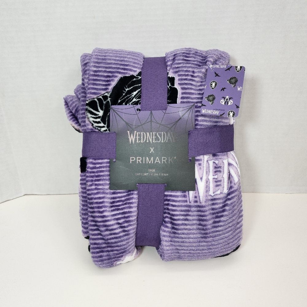WEDNESDAY x Primark Addams Family Lavender Throw Blanket - NWT